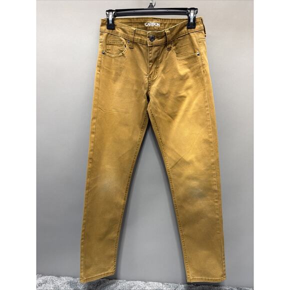 Men's Carbon Brand Skinny Jeans 28x30 Yellow Gold Tone Colored Pants - Picture 1 of 6